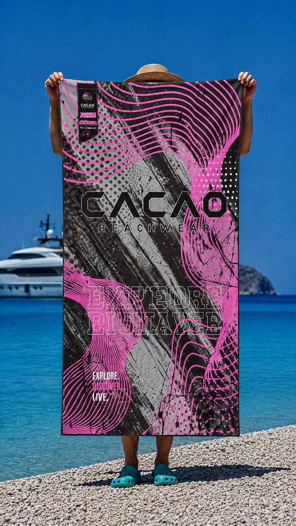 CACAO NanoDry Ultra Pink Strandtuch 75 × 160 cm