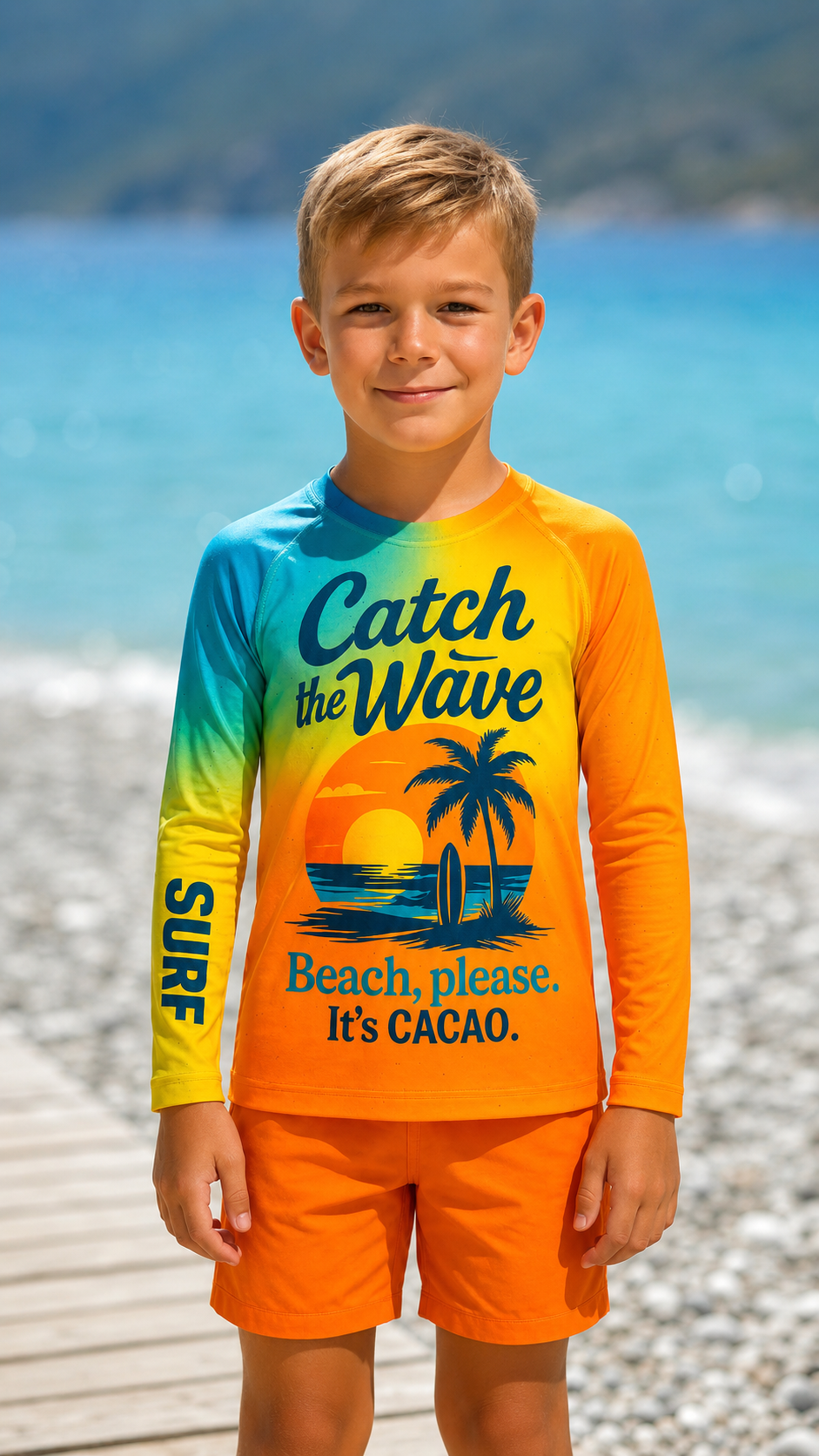 Sunset Sense Kinder-Rashguard – CACAO Beachwear™ mit UV-Schutz
