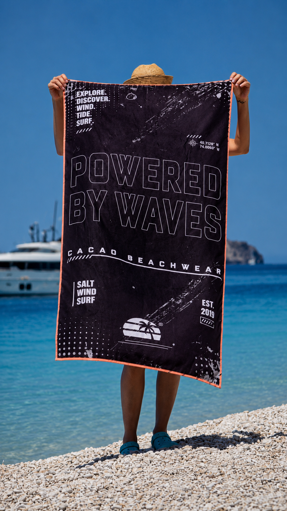 CACAO NanoDry Ultra Violettes Strandtuch 75 × 160 cm