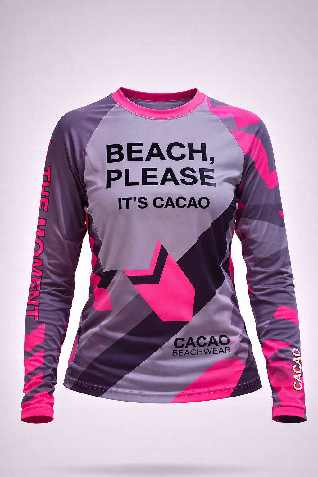Solar Vibes Pink Damen-Rashguard CACAO Beachwear™️ mit UV-Schutz
