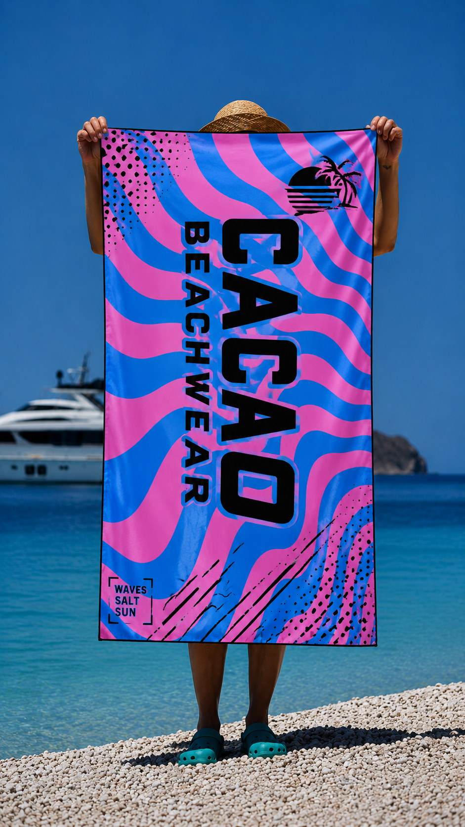 CACAO NanoDry Ultra Strips Strandtuch 75 × 160 cm
