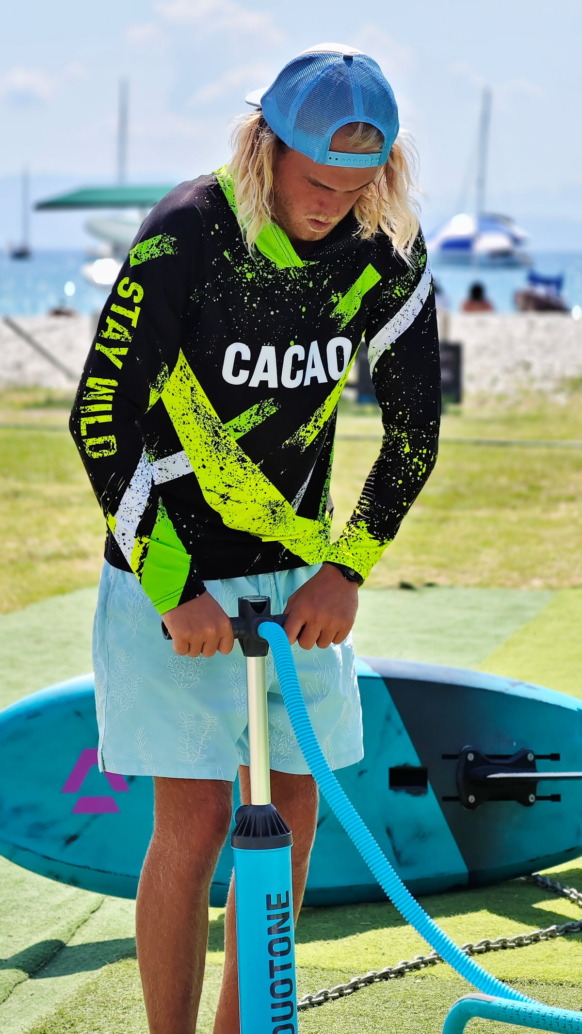 Blue Spirit Coral Herren-Rashguard CACAO Beachwear™️ mit UV-Schutz
