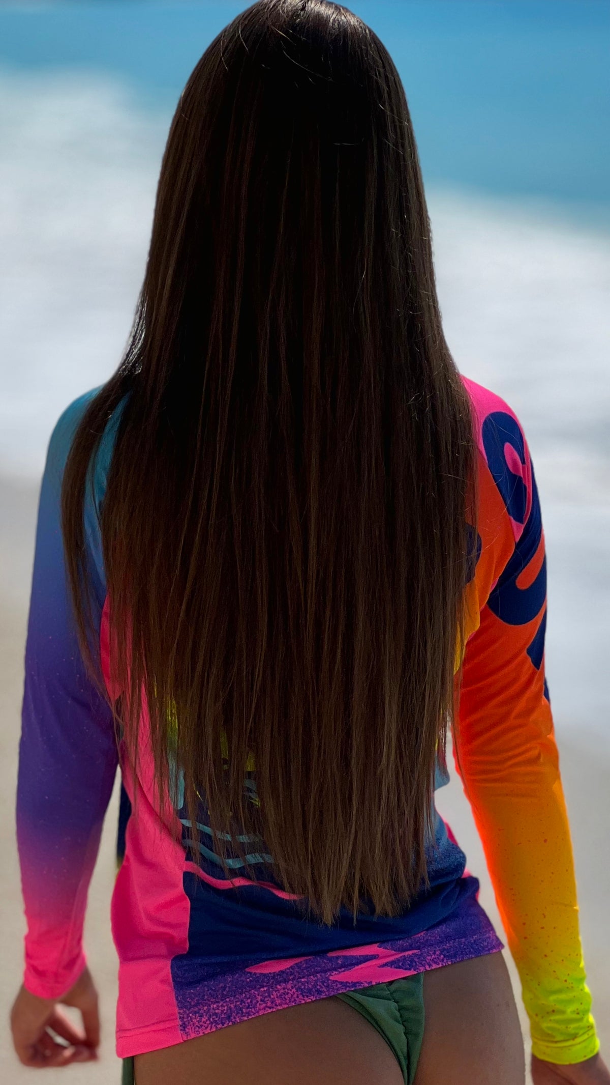 Sunset Vibe Damen-Rashguard CACAO Beachwear™️ mit UV-Schutz
