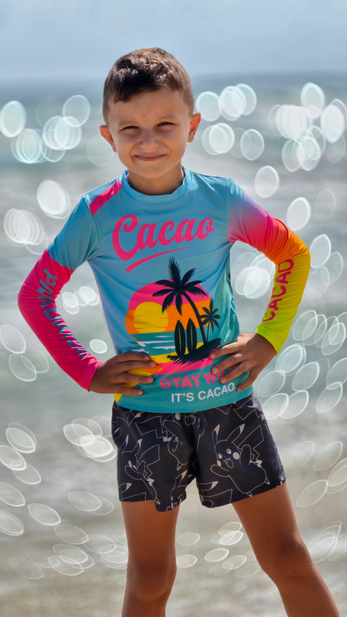 Ocean Joy Kinder-Rashguard CACAO Beachwear™️ mit UV-Schutz
