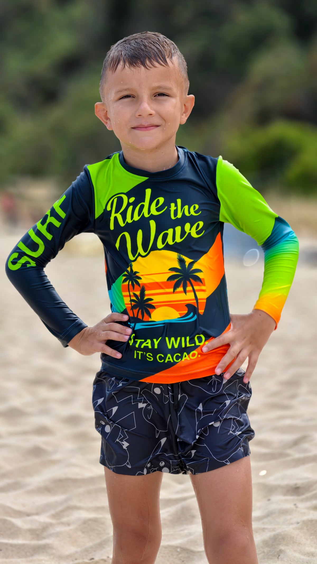 Beach Rider Kinder-Rashguard CACAO Beachwear™️ mit UV-Schutz
