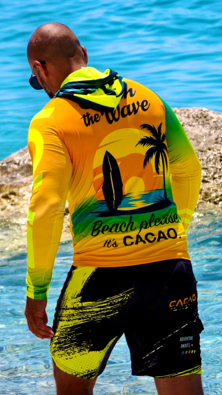 Blue Spirit Coral Herren-Rashguard CACAO Beachwear™️ mit UV-Schutz
