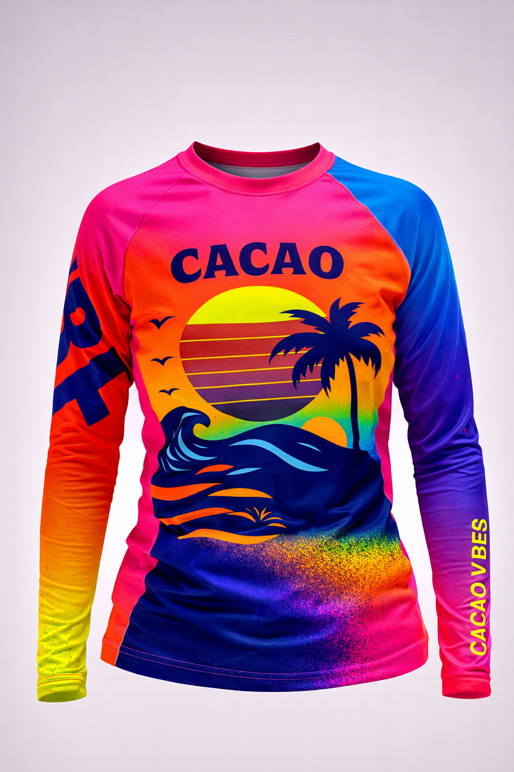 Sunset Vibe Damen-Rashguard CACAO Beachwear™️ mit UV-Schutz
