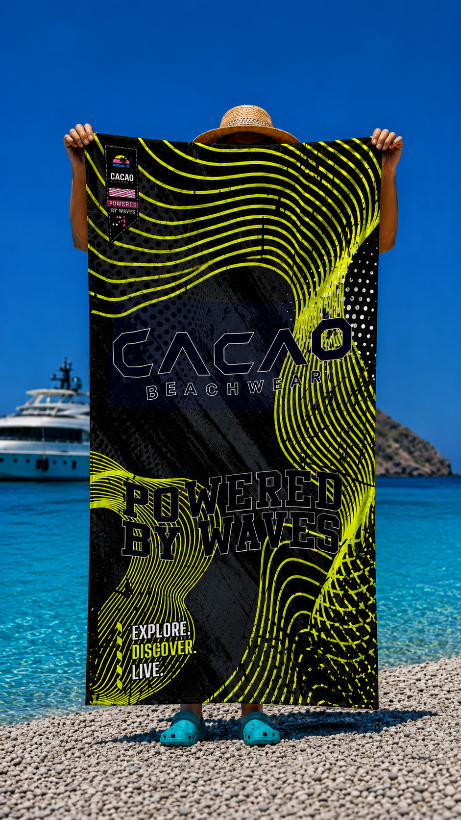 CACAO NanoDry Ultra Strips Strandtuch 75 × 160 cm